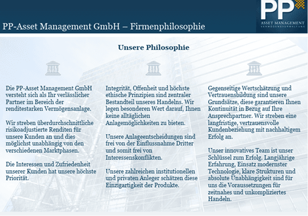 PP-Asset Management - Unsere Philosophie